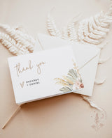 Pampas Grass Thank You Card Template | Editable Thank You Cards