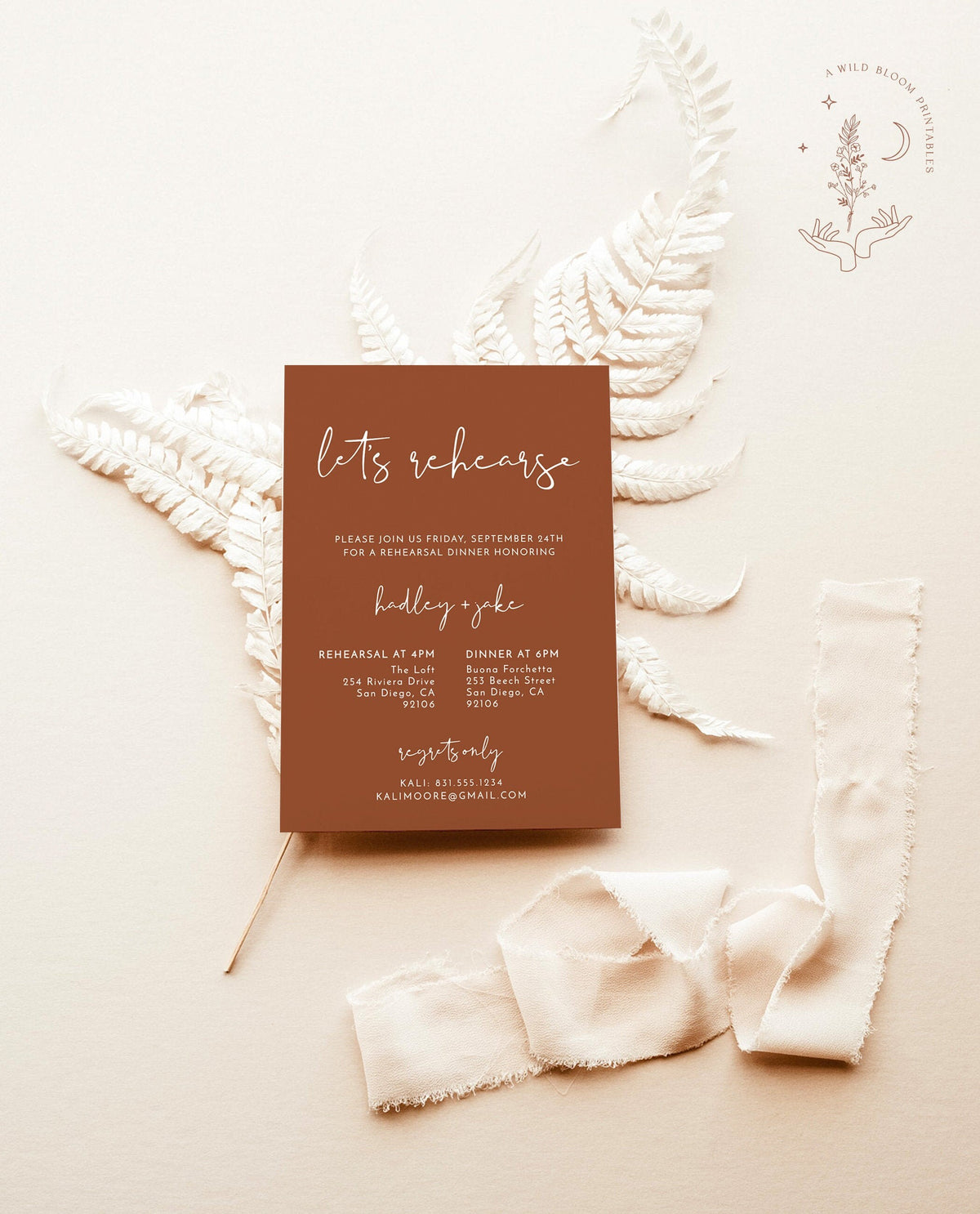 Minimalist Rehearsal Dinner Invitation | Terracotta Wedding