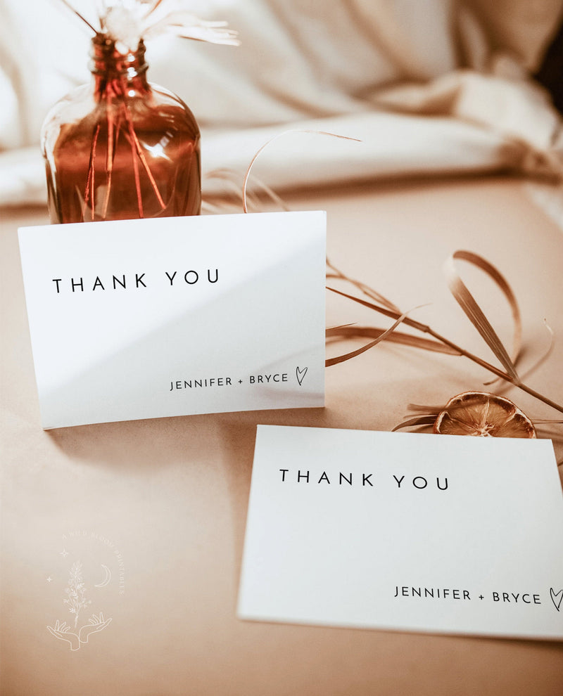 Minimalist Thank You Cards Template | Editable Thank You Card 