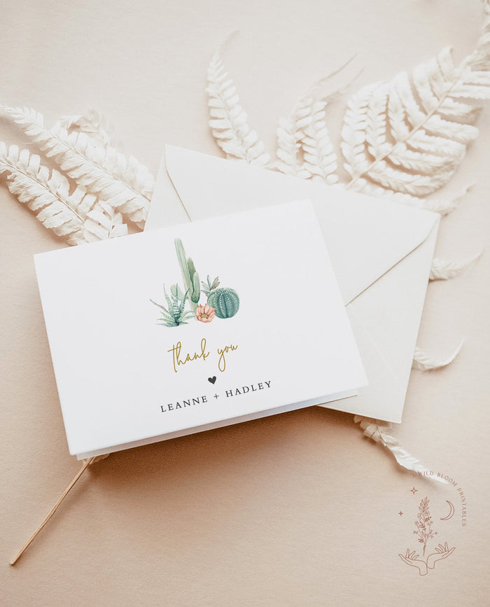 Editable Thank You Cards Template | Fiesta Shower Favor Cards