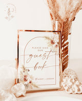 Please Sign Our Guestbook Sign | Pampas Grass Wedding Guestbook