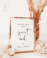 Please Sign Our Guestbook Sign | Minimalist Wedding Guestbook 