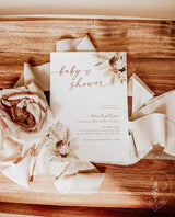 Pampas Grass Baby Shower Invite | Boho Girl Baby Shower