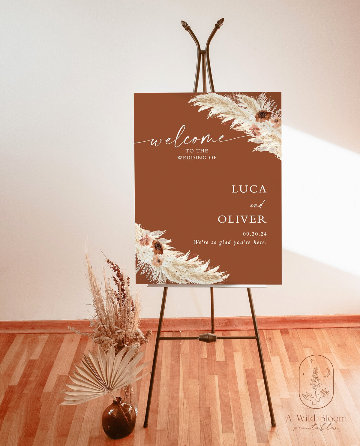 Boho Wedding Welcome Sign Template | Terracotta Wedding Welcome Poster