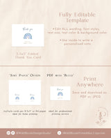 Rainbow Thank You Cards Template | Editable Thank You Card
