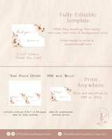 Pampas Grass Thank You Card Template | Editable Thank You Cards