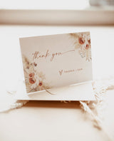 Pampas Grass Thank You Card Template | Editable Thank You Cards
