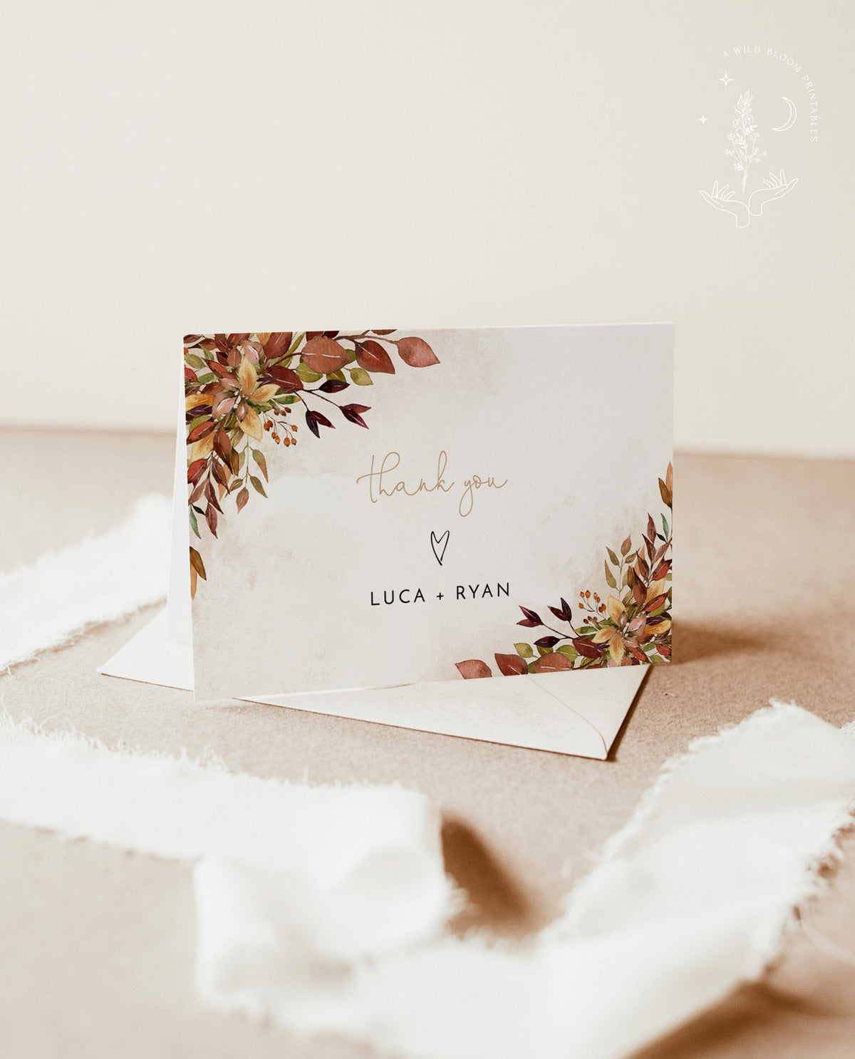 Fall Thank You Cards Template | Editable Thank You Card