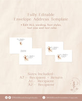 Fall Wedding Envelope Address Template | Pampas Grass Wedding Envelopes