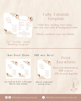 Pampas Grass Wedding Program | Desert Wedding Program