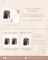 Photo Thank You Card Editable Template | Boho Wedding Thank You Card