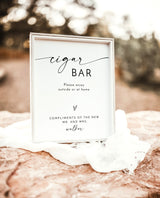 Minimalist Cigar Bar Sign | Modern Wedding Cigar Sign Template