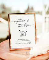 Minimalist Wedding Photo Sign | Capture the Love Sign 