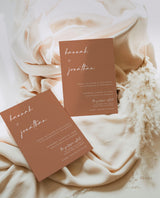 Burnt Orange Wedding Invitation Template | Minimalist Desert Wedding Invite