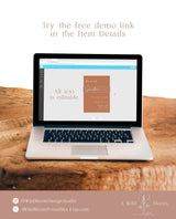 Burnt Orange Wedding Invitation Template | Minimalist Desert Wedding Invite