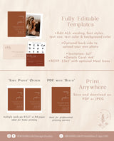Burnt Orange Wedding Invitation Template | Minimalist Desert Wedding Invite