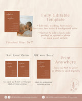 Burnt Orange Wedding Invitation Template | Minimalist Desert Wedding Invite