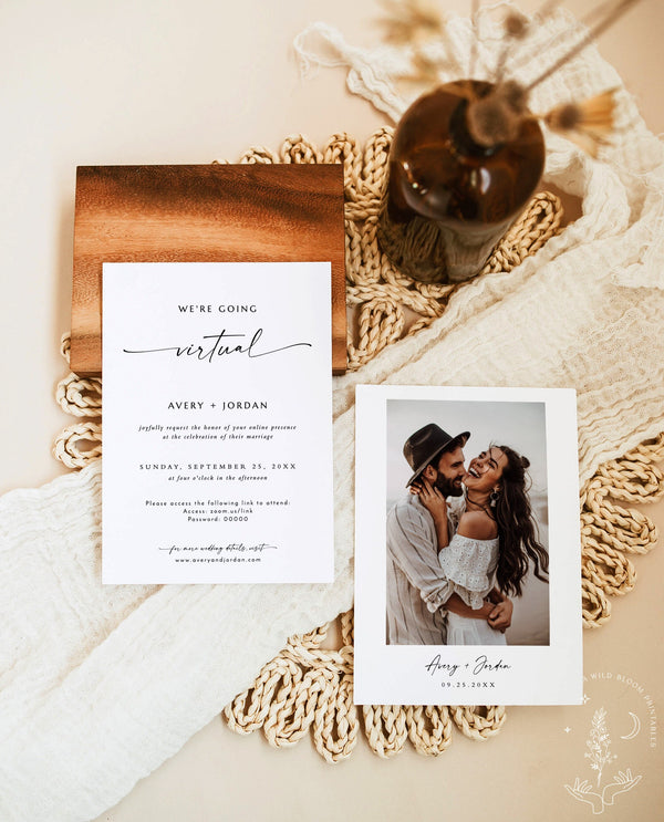 Minimalist Virtual Wedding Invitation | Covid Wedding Update 