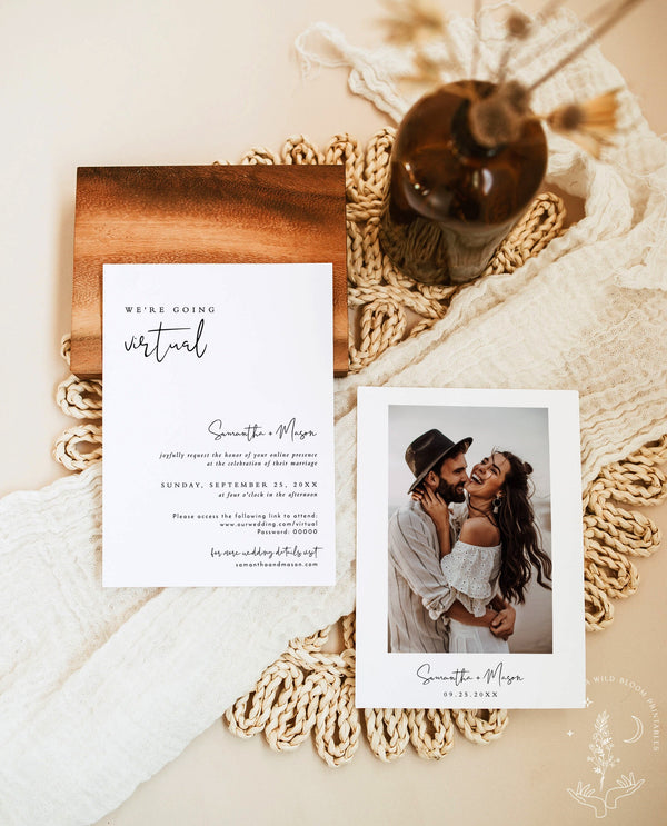 Minimalist Virtual Wedding Invitation | Covid Wedding Update 