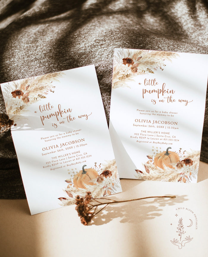 Fall Baby Shower Invite | A Little Pumpkin is on the Way