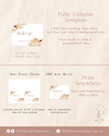 Boho Thank You Card Template | Fall Thank You Cards