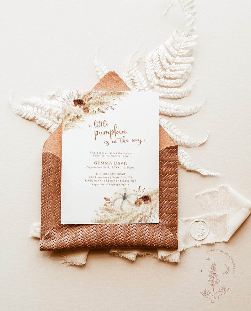 Fall Baby Shower Invite | A Little Pumpkin is on the Way 