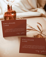 Terracotta Enclosure Card | Editable Wedding Invite Insert