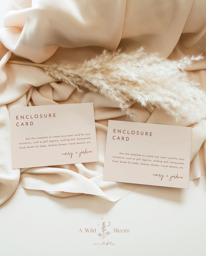 Terracotta Enclosure Card | Editable Wedding Invite Insert