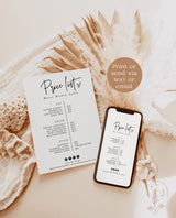 Boho Small Business Price List Template | Beauty Price List