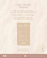 Boho Small Business Digital Price List Template | Modern Salon Price List