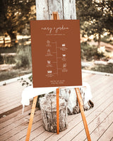 Burnt Orange Wedding Timeline Template | Welcome Timeline Poster