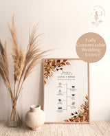 Fall Wedding Timeline Template | Welcome Timeline Poster