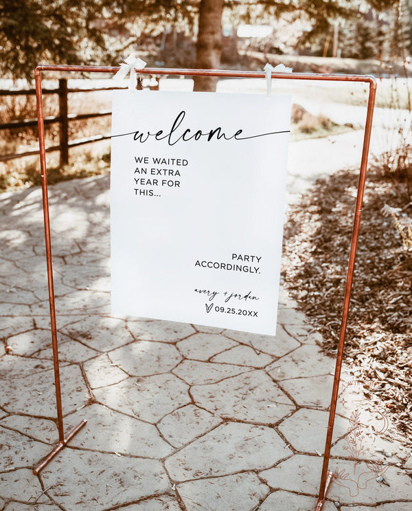 Minimalist Wedding Welcome Sign | Editable Welcome Sign Template 