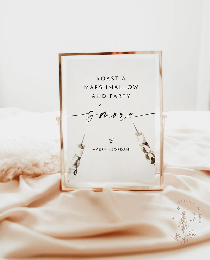 S'more Wedding Sign | Roast A Marshmallow and Party S'more Sign 