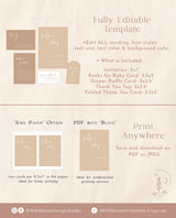 Beige Baby Shower Invitation Template | Gender Neutral Baby Shower Bundle