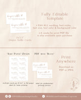 Modern Minimalist Diaper Raffle Card | Minimalist Diaper Raffle Ticket