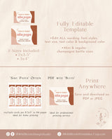 Retro Pop When She Pops Label | Mini Champagne Bottle Label Template