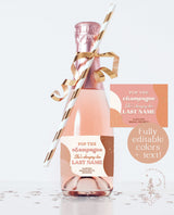 Mini Champagne Bottle Label Template | 70s Bridal Shower Champagne Label