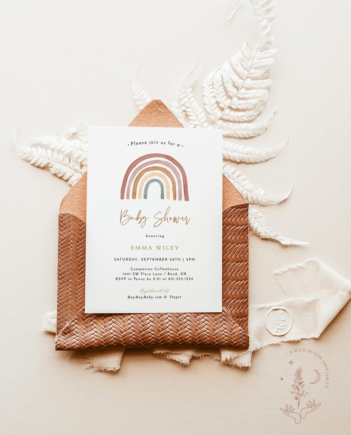 Rainbow Baby Shower Invitation | Gender Neutral Shower Invite