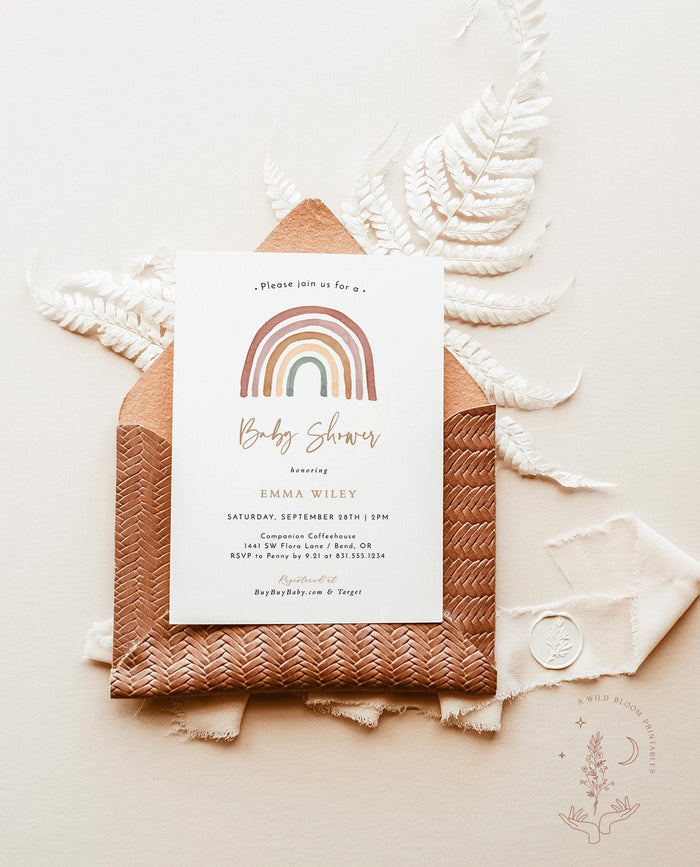 Rainbow Baby Shower Invitation | Gender Neutral Shower Invite