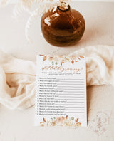 What Did the Groom Say Bridal Shower Game | Autumn Couples Shower Game Template