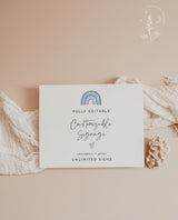 Rainbow Baby Shower Custom Sign | Blue Rainbow