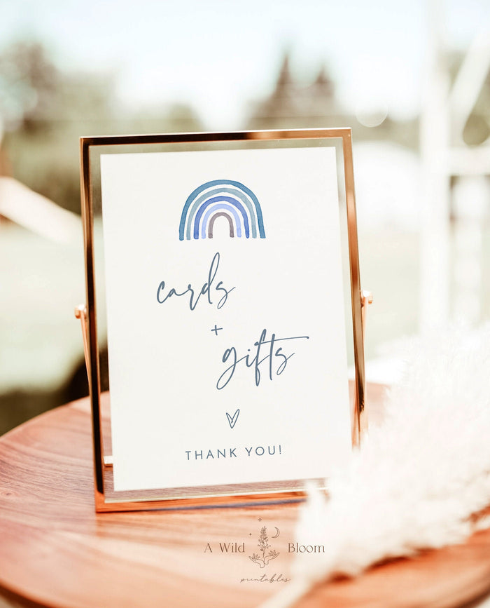 Cards and Gifts Shower Sign | Rainbow Baby Shower Sign