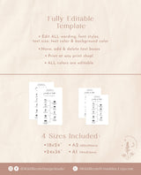 Minimalist Wedding Timeline Template | Welcome Timeline Poster