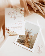 Boho Baby Shower Invite | Pampas Grass Girl Baby Shower