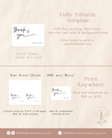 Minimalist Thank You Card Template | Editable Thank You Cards