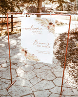 Boho Baby Shower Welcome Sign | Pampas Grass Baby Shower Welcome Poster 