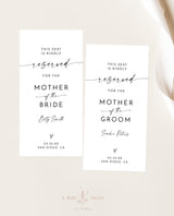 Reserved Chair Tags | Minimalist Reserved Tag | Modern Wedding Reserved Tag | Minimalist Wedding Reserved Seat Sign | Chair Tag Template M9