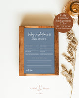 Baby Shower Advice and Predictions Card | Minimalist Baby Shower