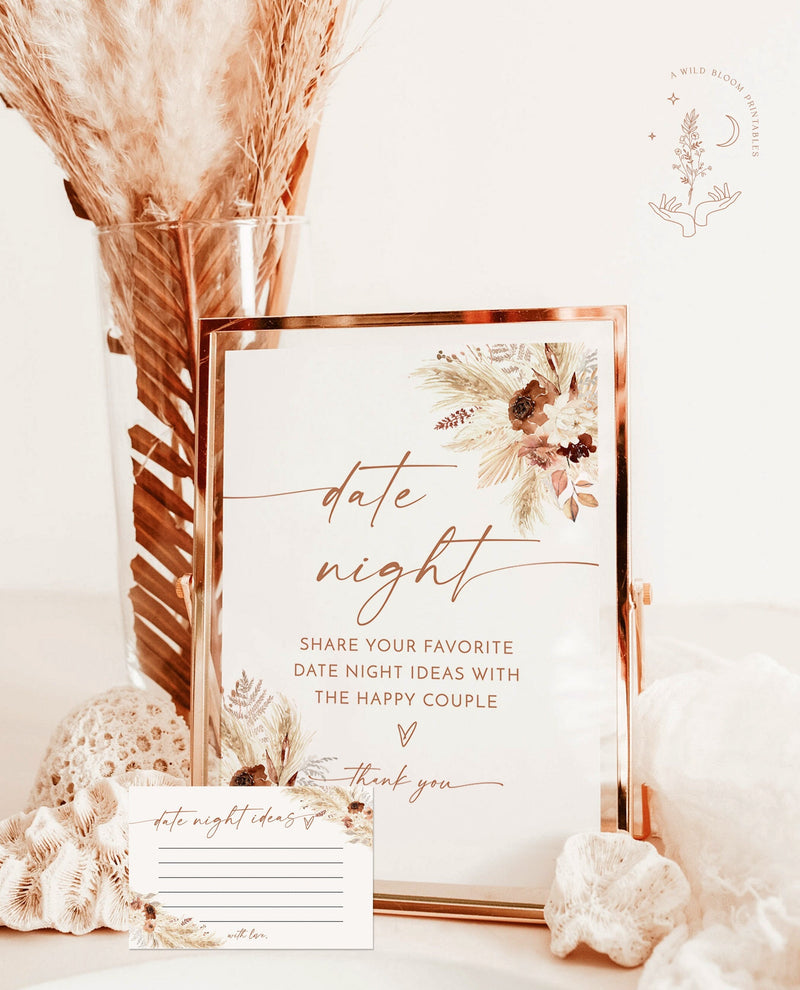 Fall Bridal Shower Date Night Ideas | Date Night Ideas Sign 